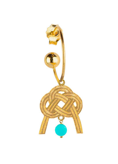 Orecchino Hoop Nodo Turchese - Lebole Maison