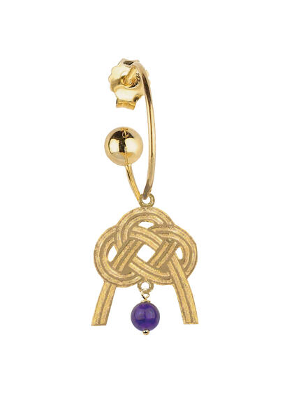 Orecchino Hoop Nodo Viola - Lebole Maison
