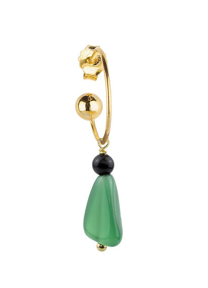 Green Black Drop Hoop Earring - Lebole Maison