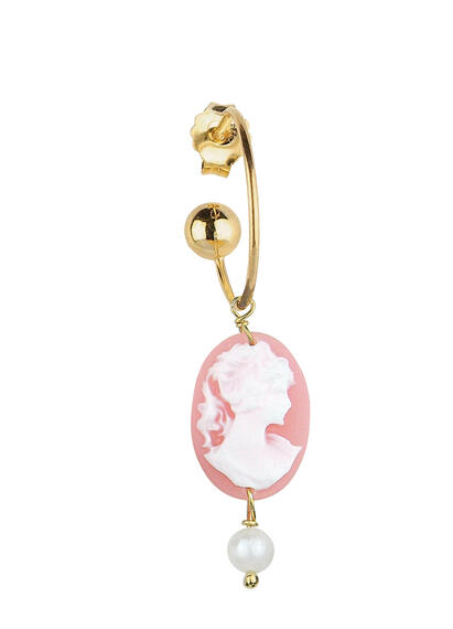 Orecchino Hoop Cammeo Rosa Perla - Lebole Maison