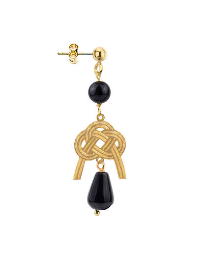 Orecchino Nodo Mini Nero - Lebole Maison