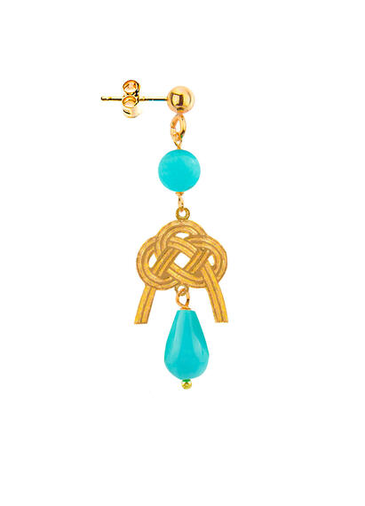 Orecchino Nodo Mini Turchese - Lebole Maison