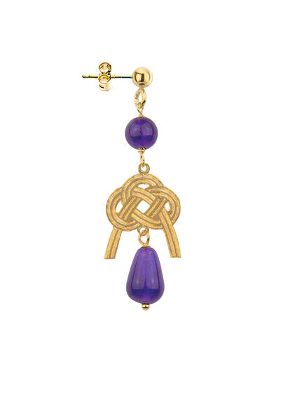 Mini Purple Knot Earring - Lebole Maison
