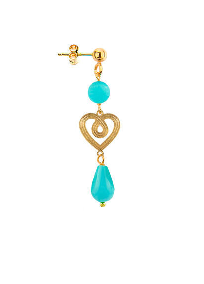 Orecchino Cuore Mini Turchese - Lebole Maison