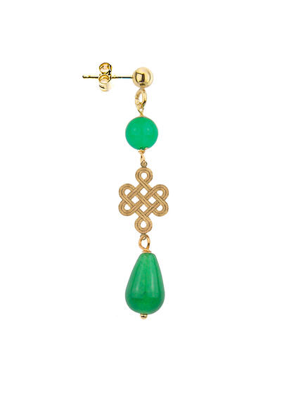 Mini Green Infinity Earring - Lebole Maison