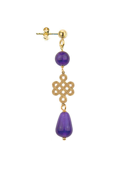 Mini Purple Infinity Earring - Lebole Maison