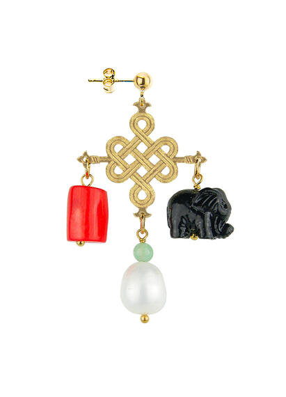 Infinity Earring With Colored Elements - Lebole Maison