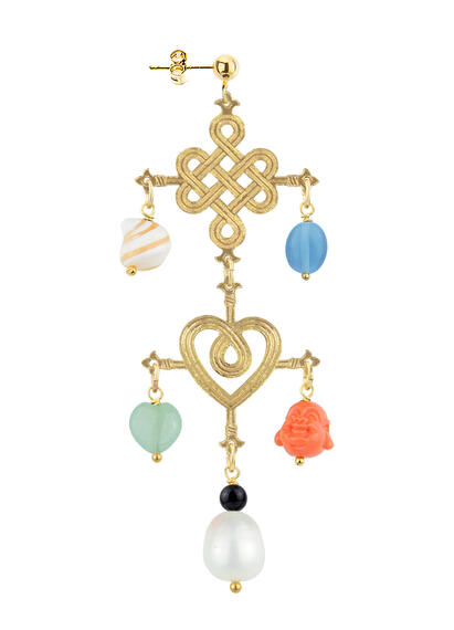 Infinity And Heart Earring With Colored Elements - Lebole Maison