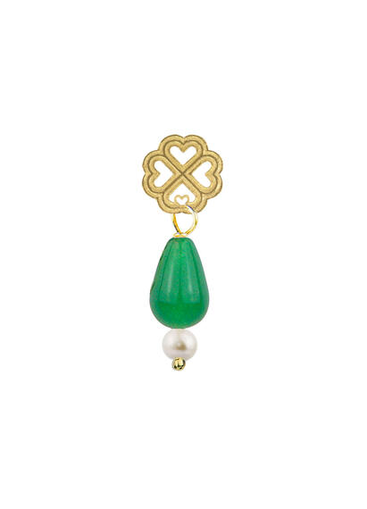 Green Drop Four-leaf Clover Earring - Lebole Maison