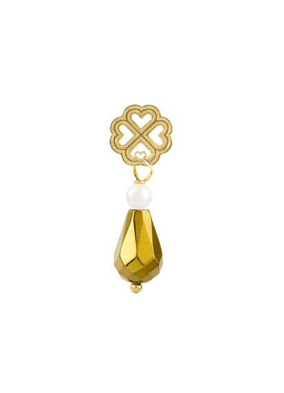 Gold Drop Four-leaf Clover Earring - Lebole Maison