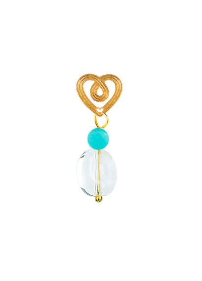 Orecchino Cuore Pietra Trasparente - Lebole Maison