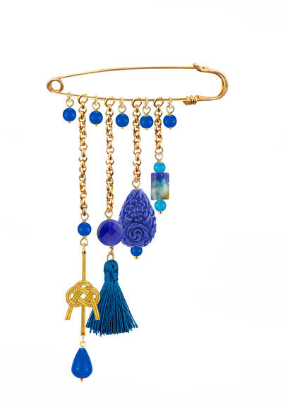 Spilla Nodo Blu - Lebole Maison