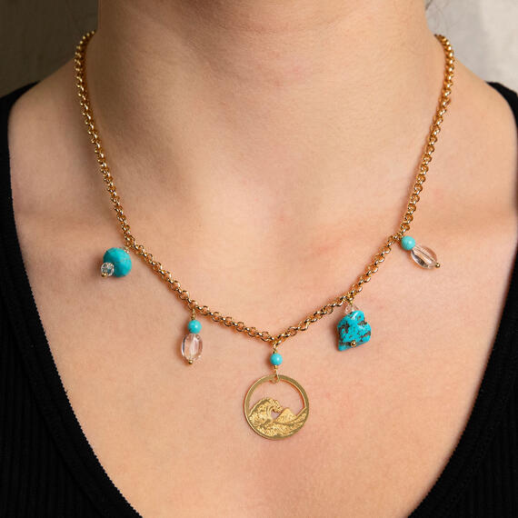 Collana Onda Elementi Turchese - Lebole Maison