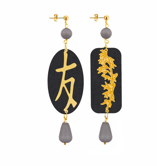 Orecchini Amicizia Grigio Scuro - Lebole Maison