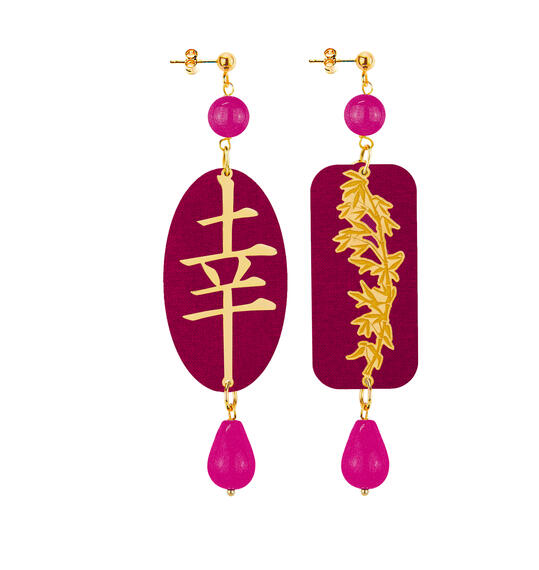 Orecchini Fortuna Fucsia - Lebole Maison