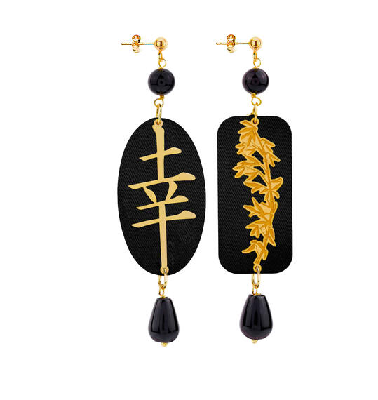 Orecchini Fortuna Nero - Lebole Maison