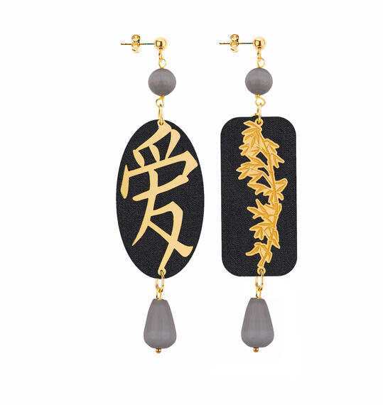 Orecchini Amore Grigio Scuro - Lebole Maison