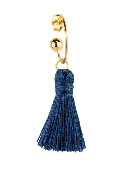 Orecchino Hoop Nappa Blu - Lebole Maison