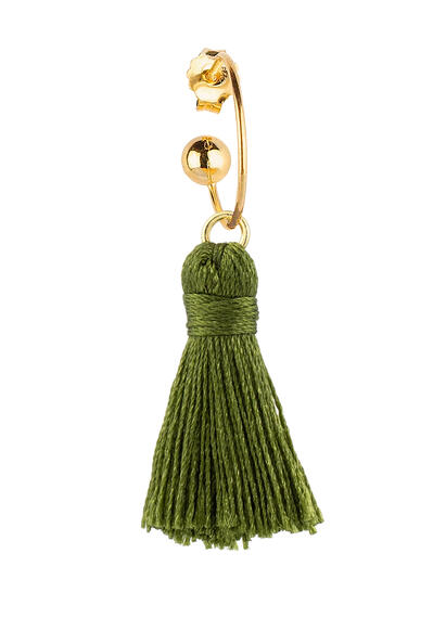Orecchino Hoop Nappa Verde Oliva - Lebole Maison