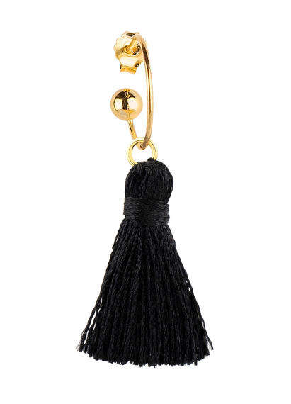 Orecchino Hoop Nappa Nero - Lebole Maison