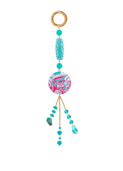 Charm Bag Toile De Jouy Turchese - Lebole Maison