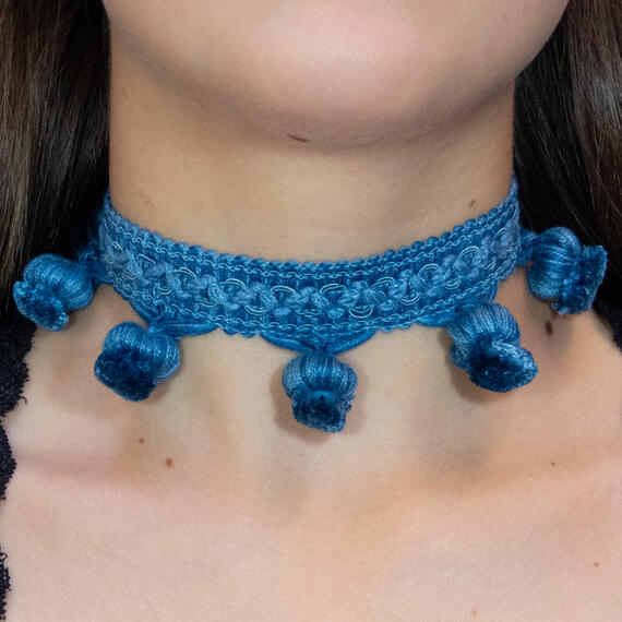 Choker Passamaneria Nappe Celeste - Lebole Maison