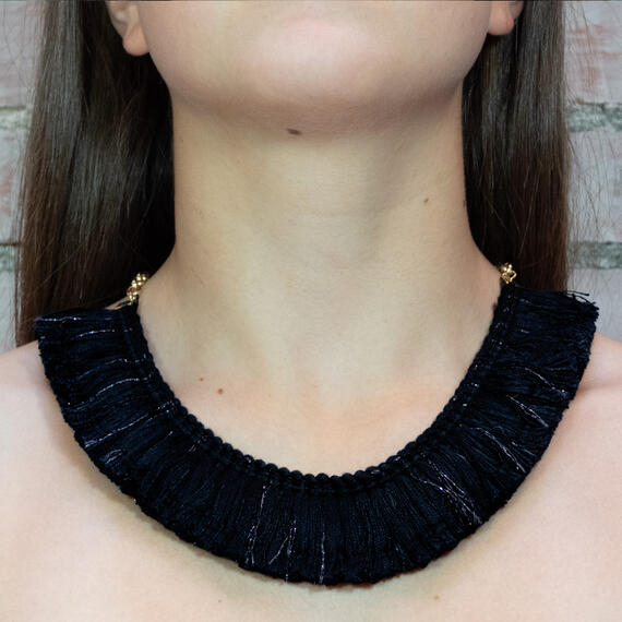 Collana Passamaneria Frange Nero - Lebole Maison