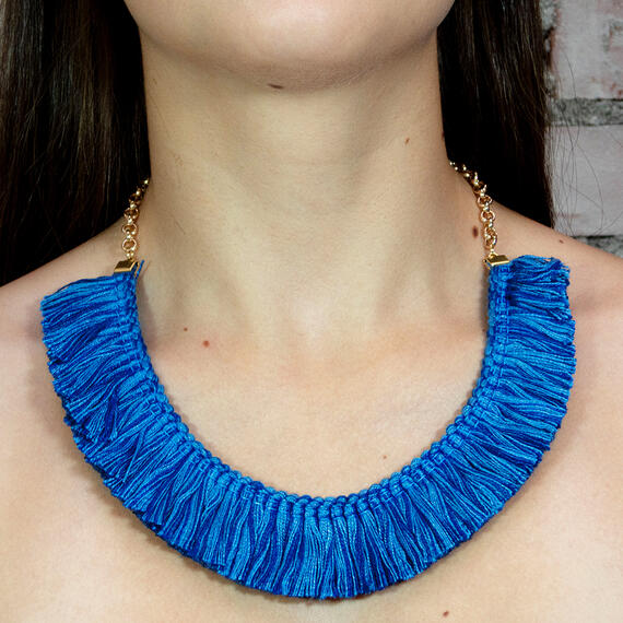 Collana Passamaneria Frange Celeste - Lebole Maison