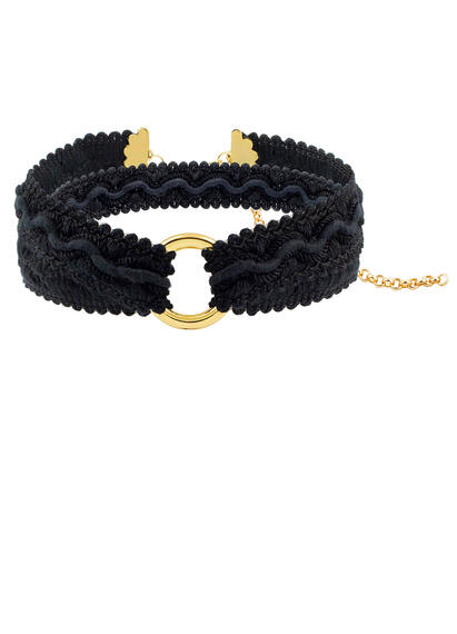 Choker Passamaneria Anello Nero - Lebole Maison