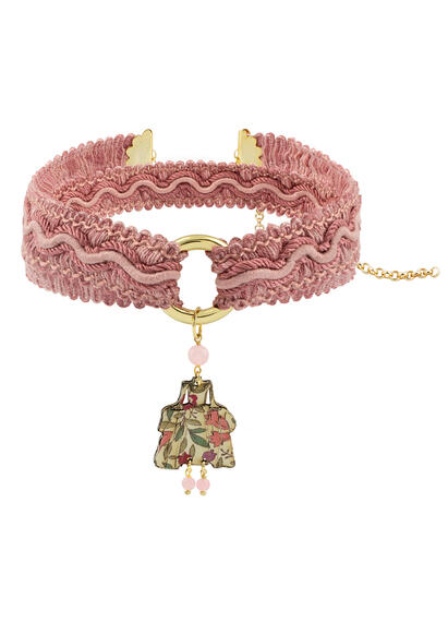 Choker Passamaneria Dama Mini Rosa - Lebole Maison
