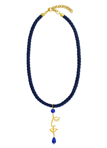 Collana Passamaneria Cordoncino Viso Blu - Lebole Maison