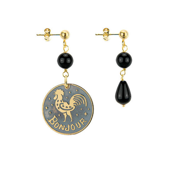 Orecchini Bonjour Nero - Lebole Maison