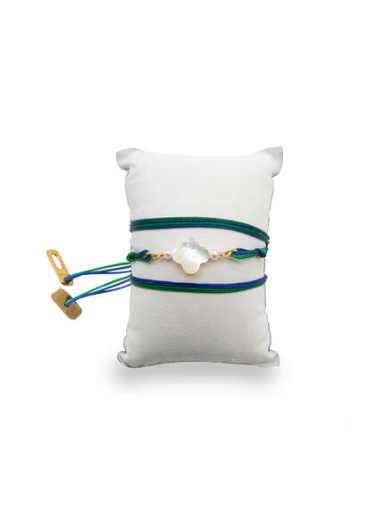 Bracciale Quadrifoglio Azzurro E Verde - Lebole Maison