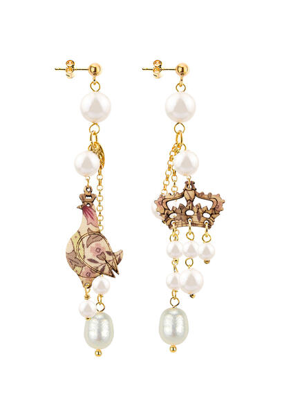 Regalina Short Tuft Pearl Earrings - Lebole Maison
