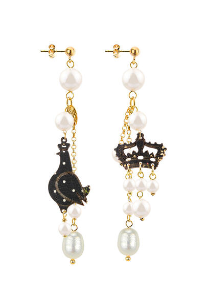 Regalina Short Tuft Pearl Earrings - Lebole Maison