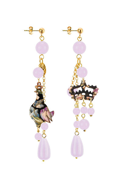 Regalina Short Tuft Earrings In Powder Pink - Lebole Maison