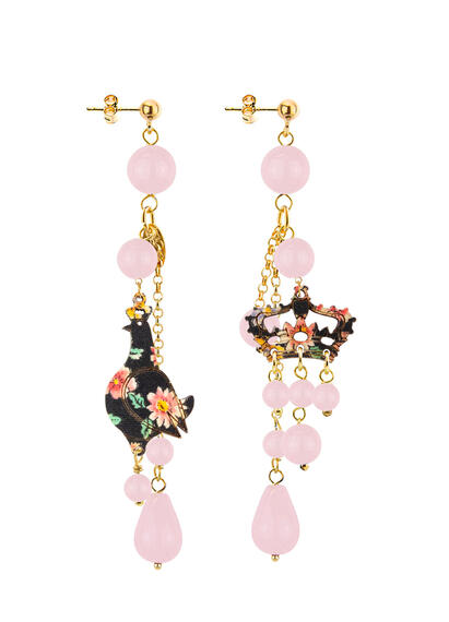 Regalina Short Tuft Earrings In Powder Pink - Lebole Maison