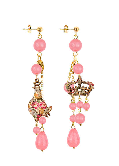 Orecchini Regalina Ciuffo Corto Rosa Sfumato - Lebole Maison