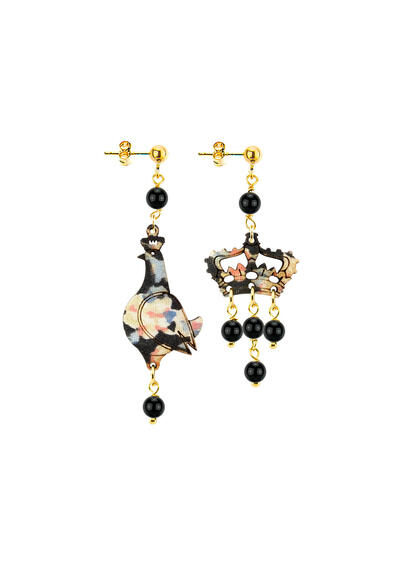 Regalina Mini Black Earrings - Lebole Maison