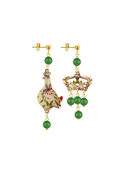 Regalina Mini Olive Green Earrings - Lebole Maison