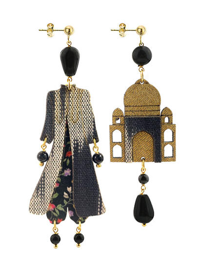 Small Black Samarcanda Earrings - Lebole Maison