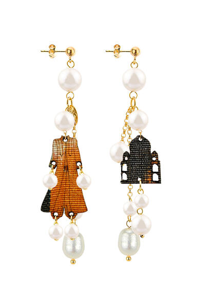 Architecture Earrings Short Tuft Pearl - Lebole Maison