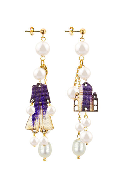 Architecture Earrings Short Tuft Pearl - Lebole Maison