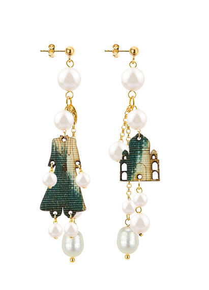 Architecture Earrings Short Tuft Pearl - Lebole Maison