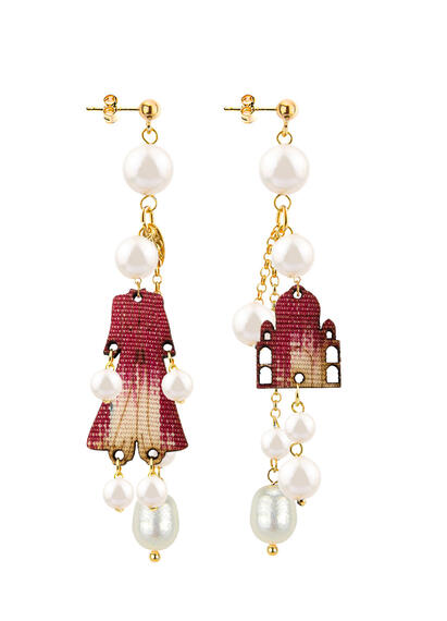 Architecture Earrings Short Tuft Pearl - Lebole Maison