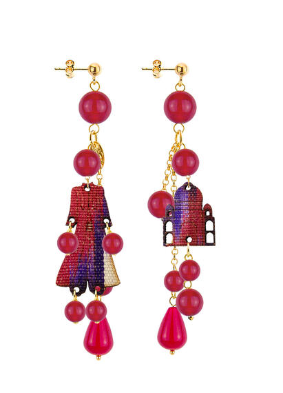 Ruby Short Tuft Architecture Earrings - Lebole Maison