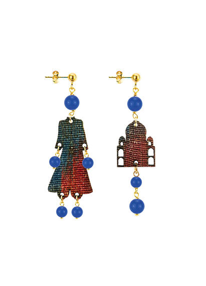 Mini Blue Architecture Earrings - Lebole Maison