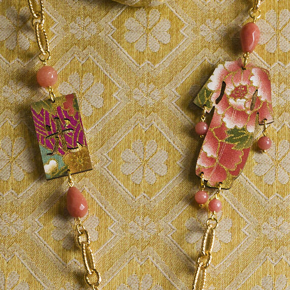 Solo Io Shaded Pink Kimono Necklace - Lebole Maison