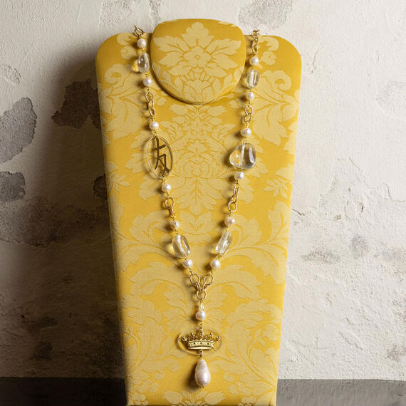 Only Me Kanji Friendship Plexi Crown Necklace - Lebole Maison