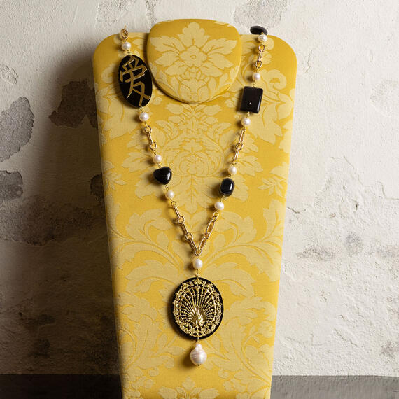 Collana Solo Io Kanji Amore Plexi Nero - Lebole Maison